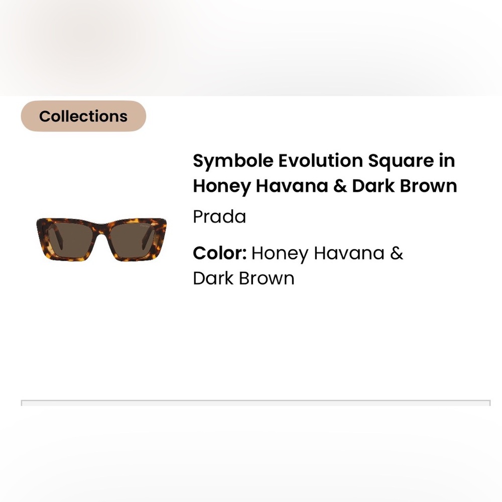 Prada Sunglasses Symbole Evolution Square | Color: Honey Havana & Dark Brown
